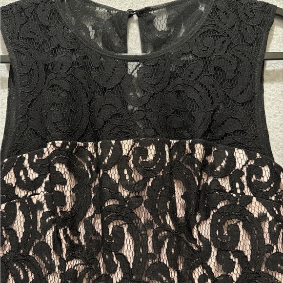 Maggy London Elegant Black and Pink Lace Dress - Picture 4 of 9
